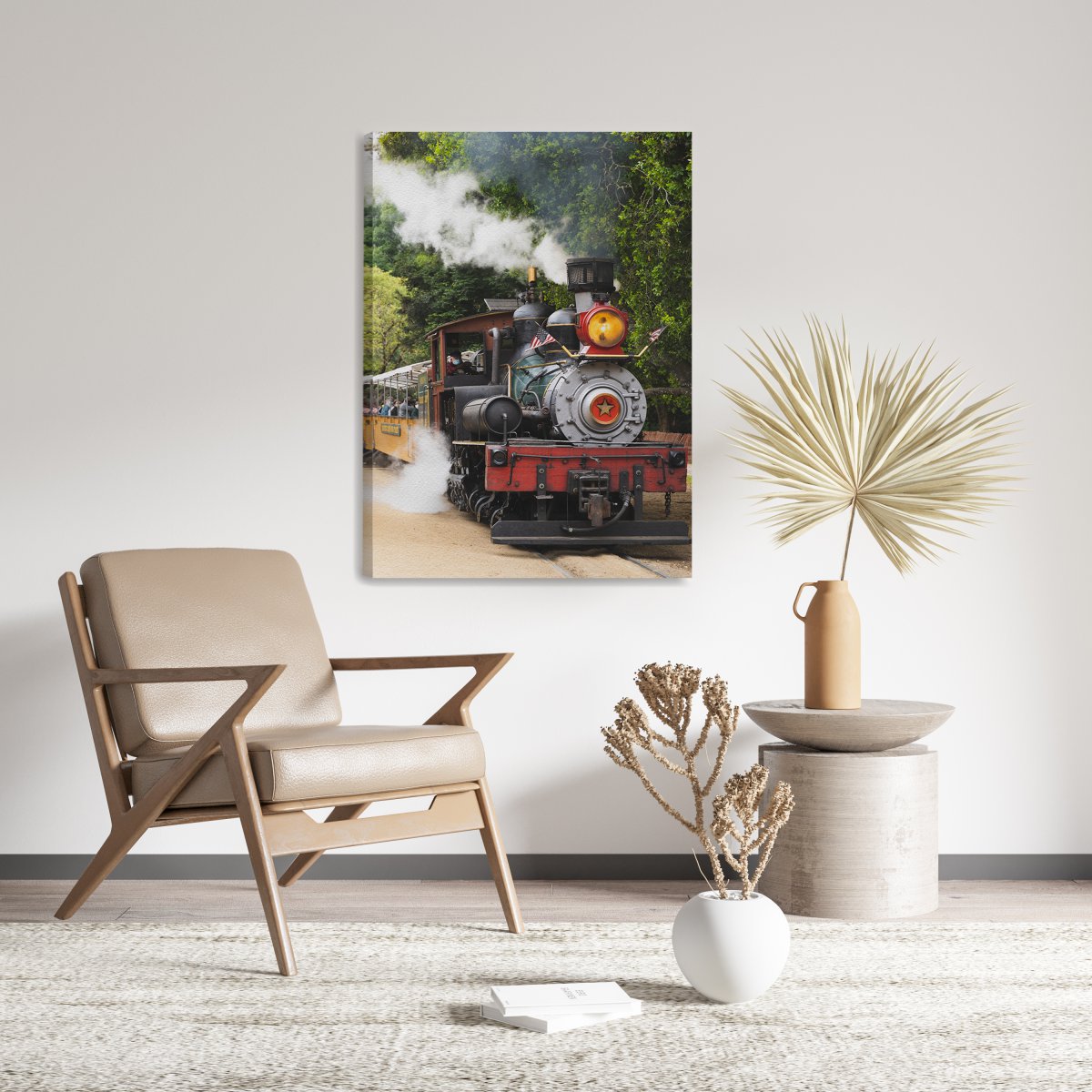 Buharl Tren Kanvas Tablo