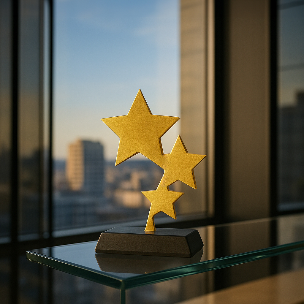 Three Star zel Kesim Metal Plaket 21,5x16 cm