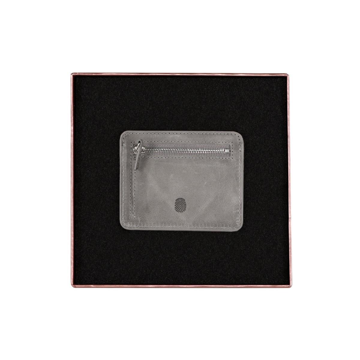 Finger Print Deri Gri Czdan FD-7542
