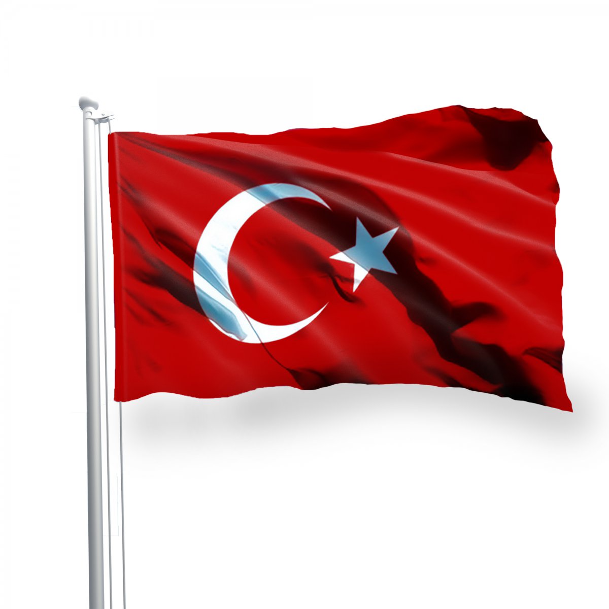Saten Trk Gnder Bayra (Direkli)