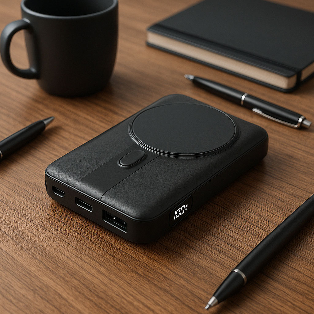 10000mAh Magsafe 15W HSC22.5W+PD20W Siyah LCD Powerbank